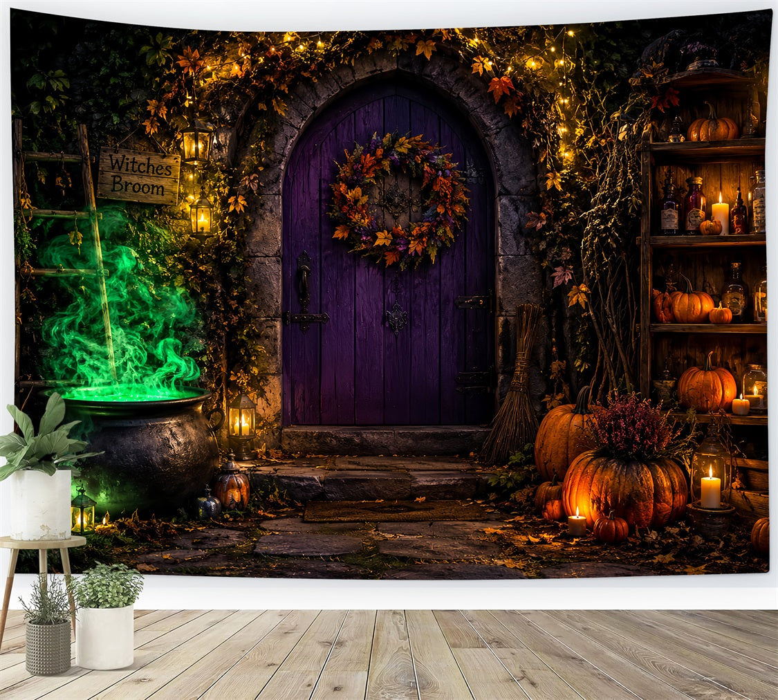 Décor De Sorcière Chaudron Incandescent Porte Décor Gothique LXX67-223