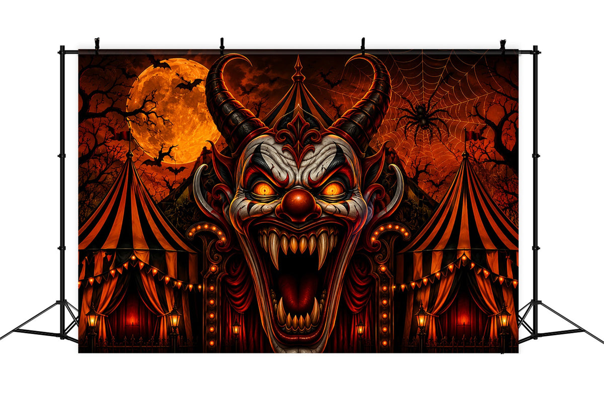 Décor De Cirque Effrayant Clown Démoniaque Porte De Carnaval Décor D'Halloween LXX67-237