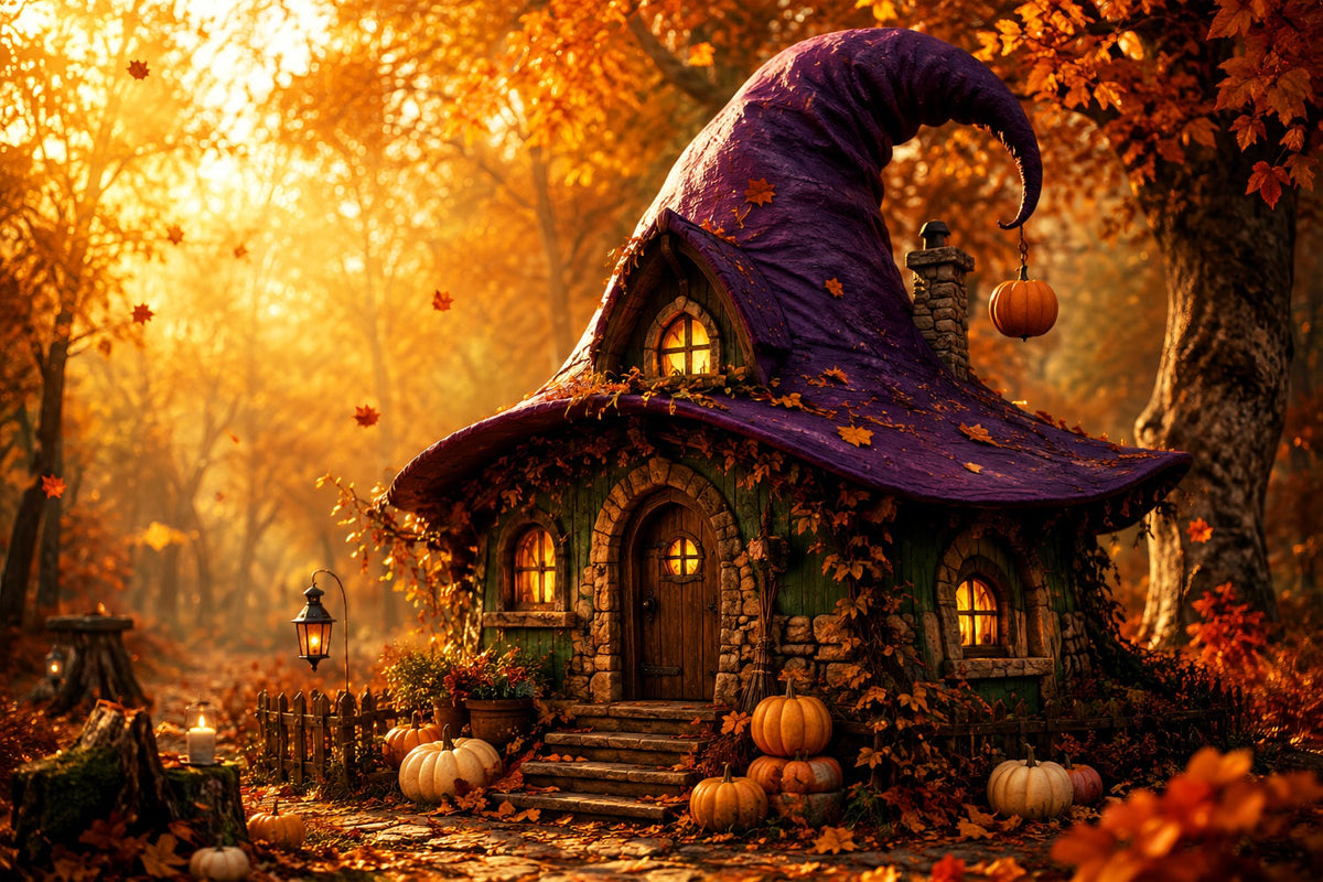 Décor De Maison De Sorcière Chapeau De Sorcière D'Automne Décor Photo Effrayant LXX67-249