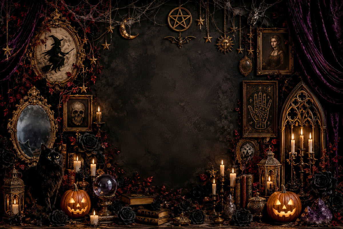 Décor De Sorcières Gothique Occulte Chat Autel MagieDécors LXX67-251