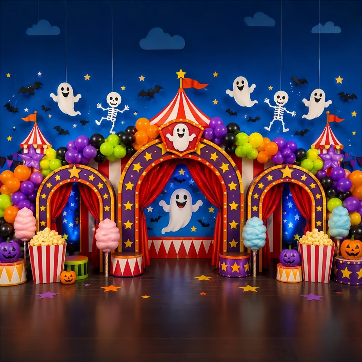 Décor De Carnaval D'Halloween Fantômes Colorés Cirque Décoration De Fête À Faire Soi-Même LXX67-43