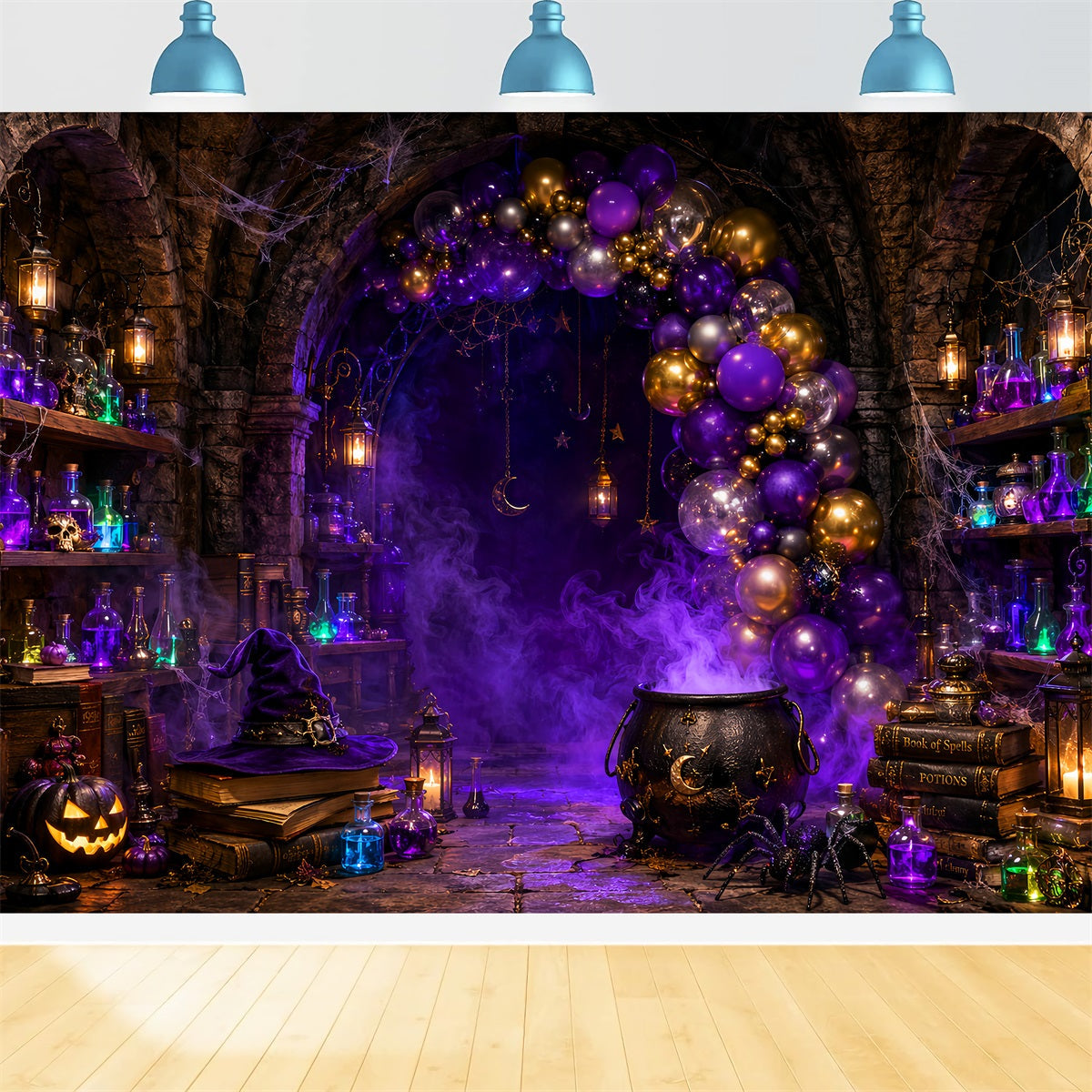 Idées De Décors D'Halloween À Faire Soi-Même Laboratoire De Potions De Sorcière Violettes Décor LXX67-49