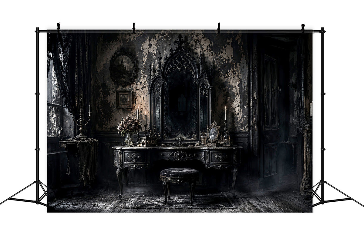 Décor De Salle De Bain Gothique Avec Miroir Et Thème HalloweenIdéal Pour Les Photos LXX67-60