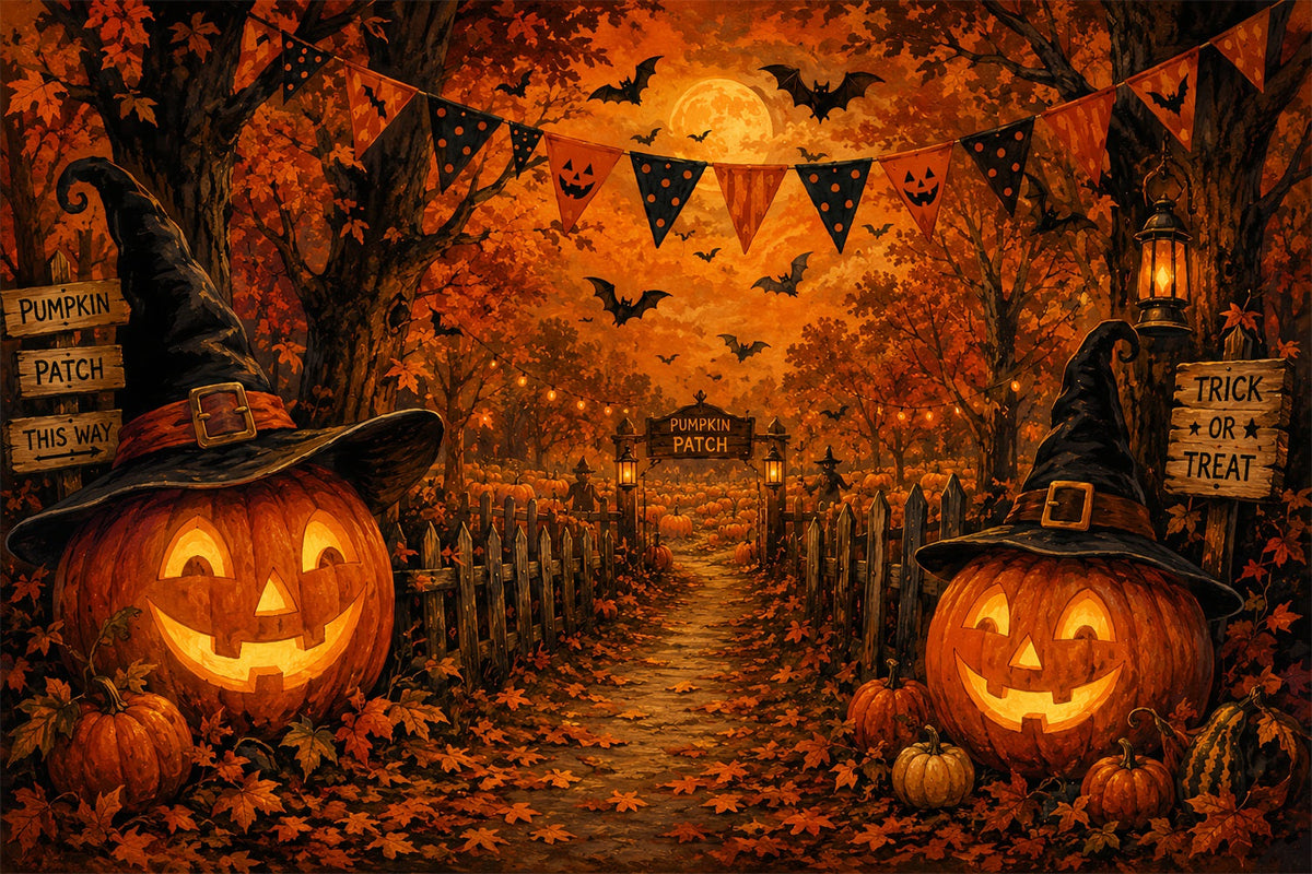 Décor D'Halloween Automnal Sentier Des Citrouilles D'Automne Décors D'Halloween Effrayants LXX67-74