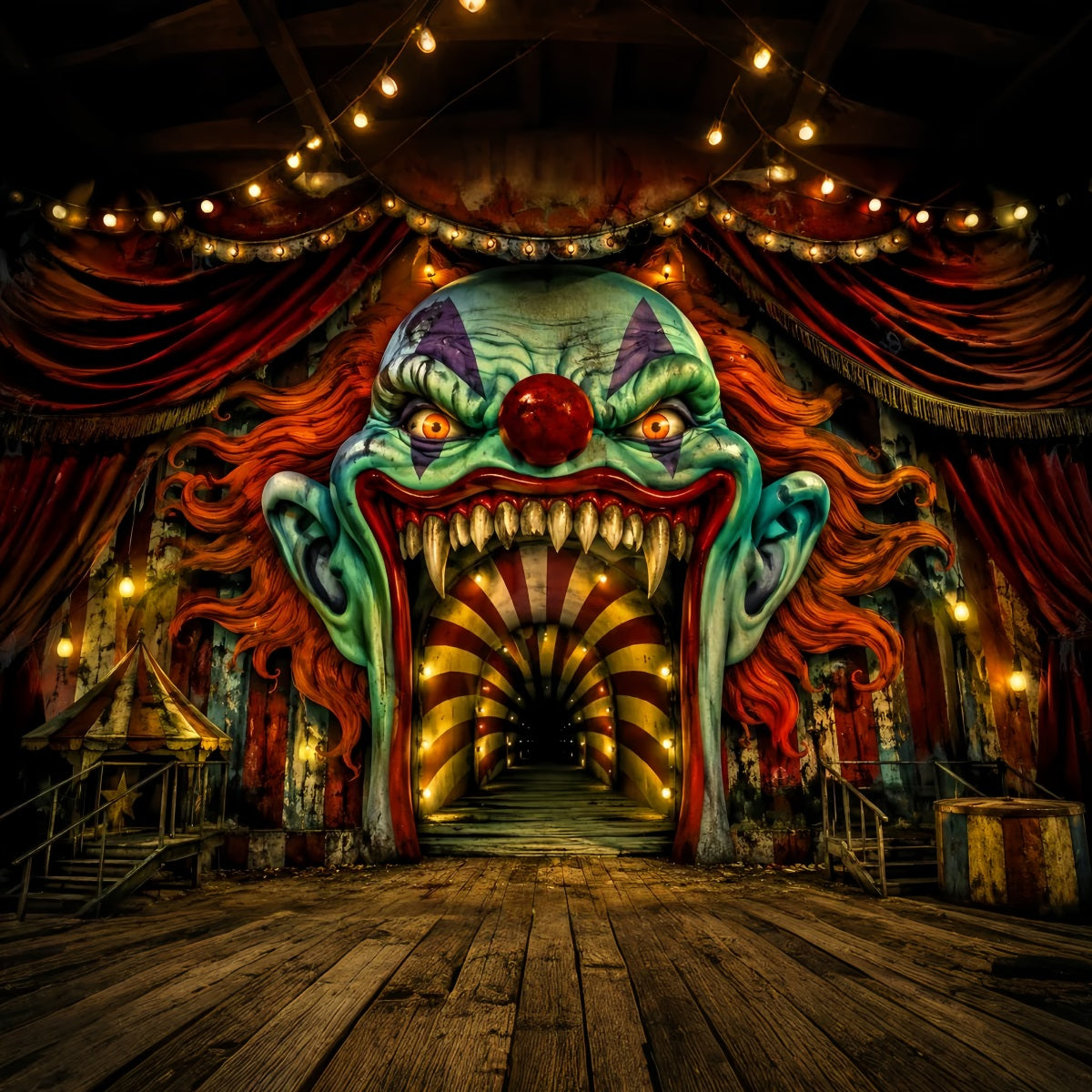 Décor De Scène D'Halloween Clown EffrayantEntrée De CarnavalDécors De Photographie D'Halloween LXX67-91