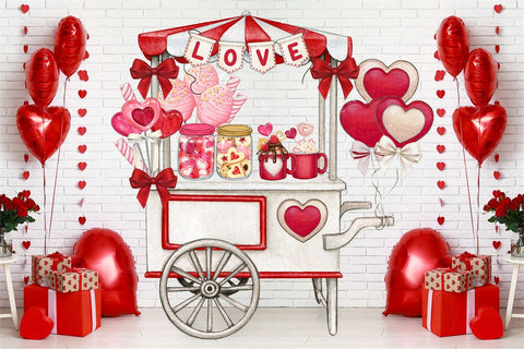 St Valentin Bonbons Stand Amour Toile de fond M1-01