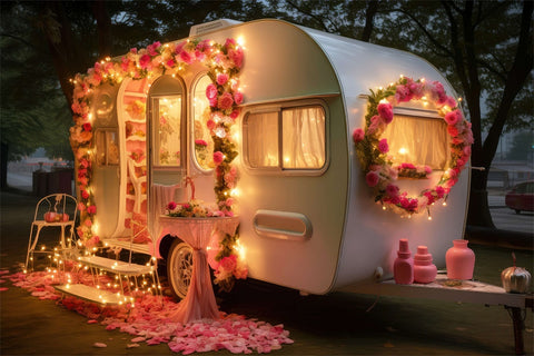 Fleur ambiance lumineux Caravane Toile de fond M1-09
