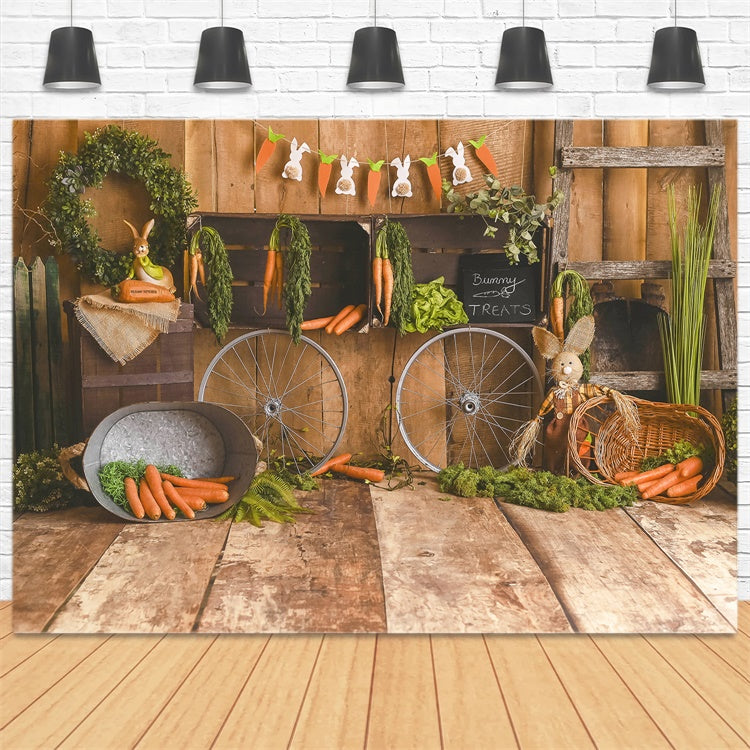 Boutique Carotte Pâques Planche en bois Décoratif Toile de fond M1-32