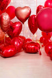 Saint Valentin Ballon Coeur Rouge Bande Lumineuse Mur Blanc Toile de fond M12-12