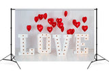 St Valentin Lettres d'Amour LED-Light Ballons Coeur Rouge Toile de fond M12-15
