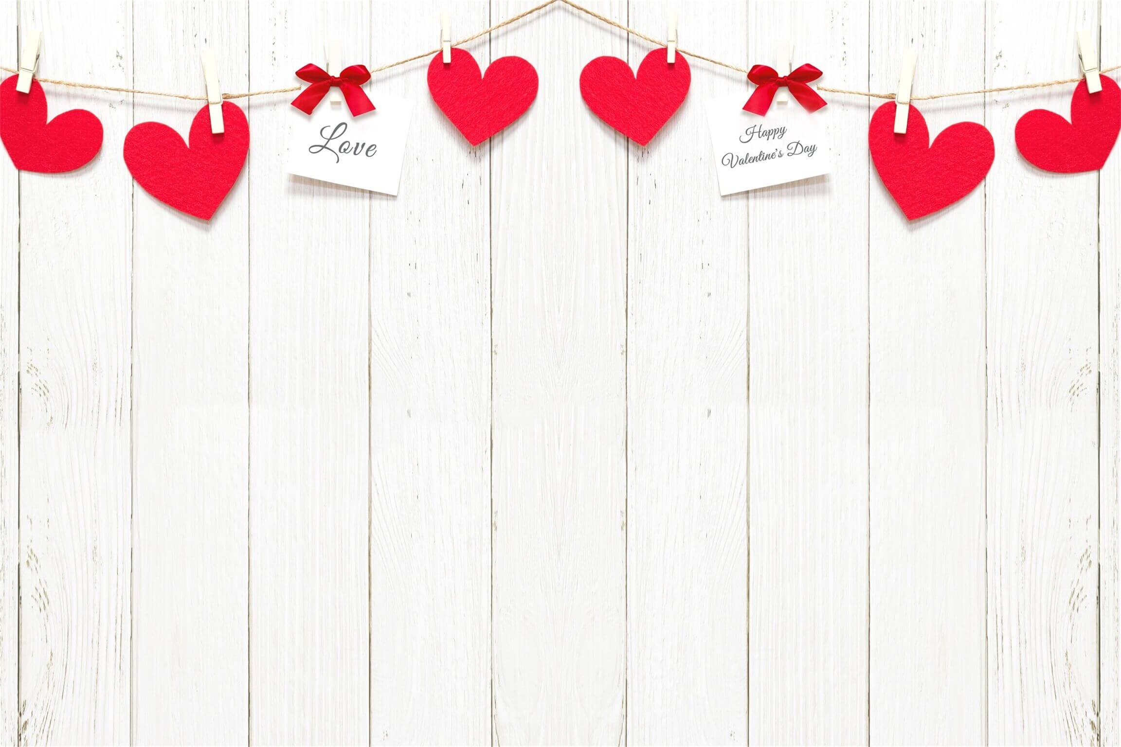 St Valentin Blanc Mur en Shiplap Coeur Rouge Post-It Notes Bow Toile de fond M12-16