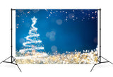 Noël Bleu foncé Lumière magique Spot Arbre de Noël Abstrait Toile de fond M12-32
