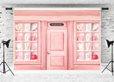 St Valentin Cupidon Bonbon Rose Maison Tissu Coeur Toile de fond M12-48