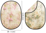 Pliable Elégant Rose Vintage/Rosebud Jaune Pâle Double Face Toile de fond M12-49