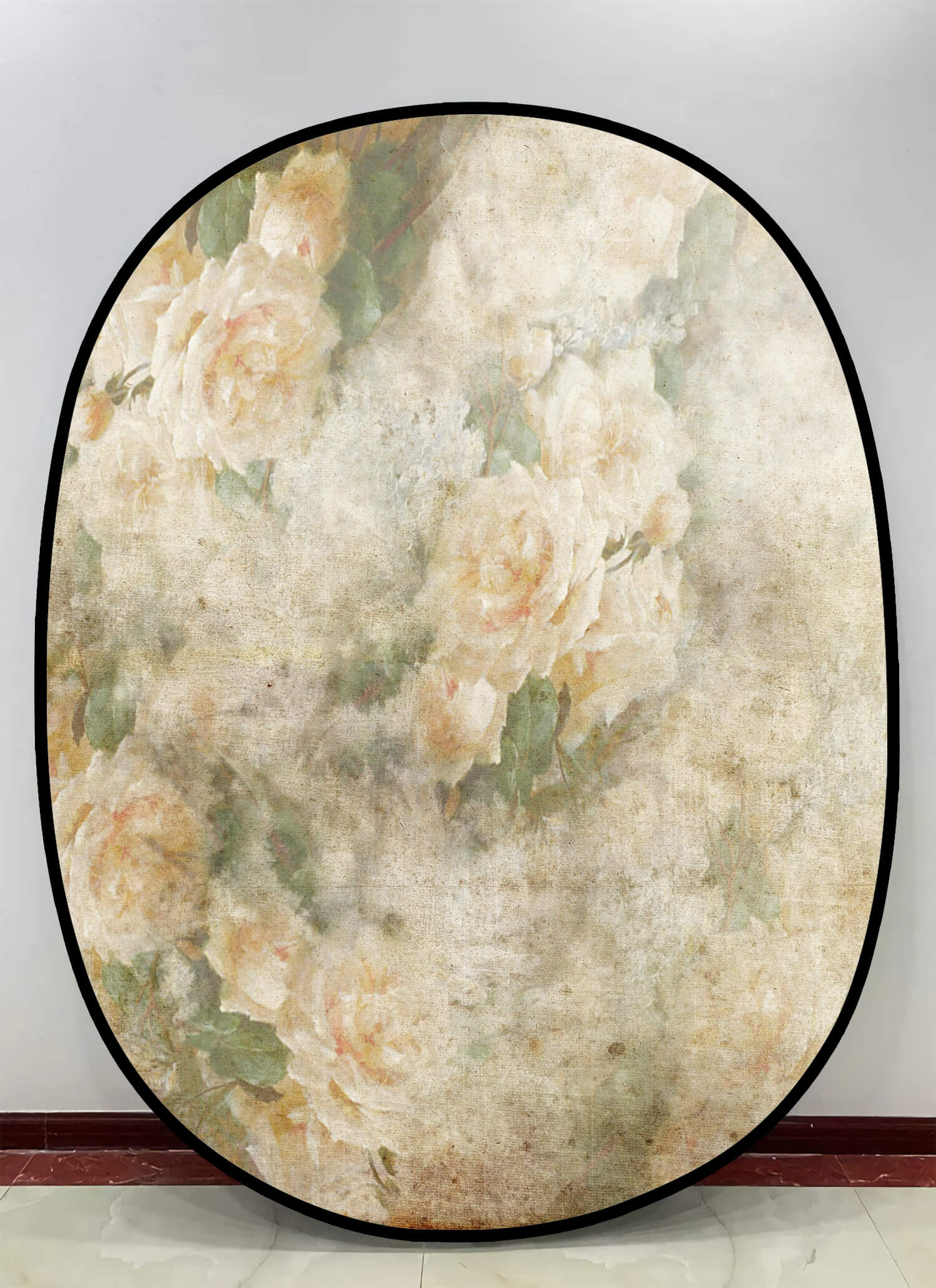 Pliable Elégant Rose Vintage/Rosebud Jaune Pâle Double Face Toile de fond M12-49