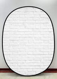 Toile de fond pliable Gris clair/Blanc Mur de briques double face 5x6.5ft (1.5×2M) M12-78