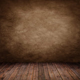Toile de fond photographique abstraite vintage marron avec sol en bois M2-04