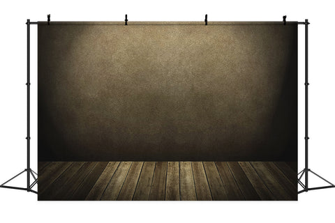 Toile de fond photographique abstraite marron foncé avec sol en bois M2-05