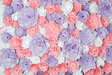 Toile de fond de fleurs romantiques en papier découpé rose mauve blanc M2-12