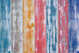 Toile de Fond en Bois Peint à la Craie à Rayures Colorées M5-108