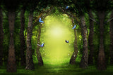 Fond de Lumière Magique de Papillons de Forêt Mythique M5-159