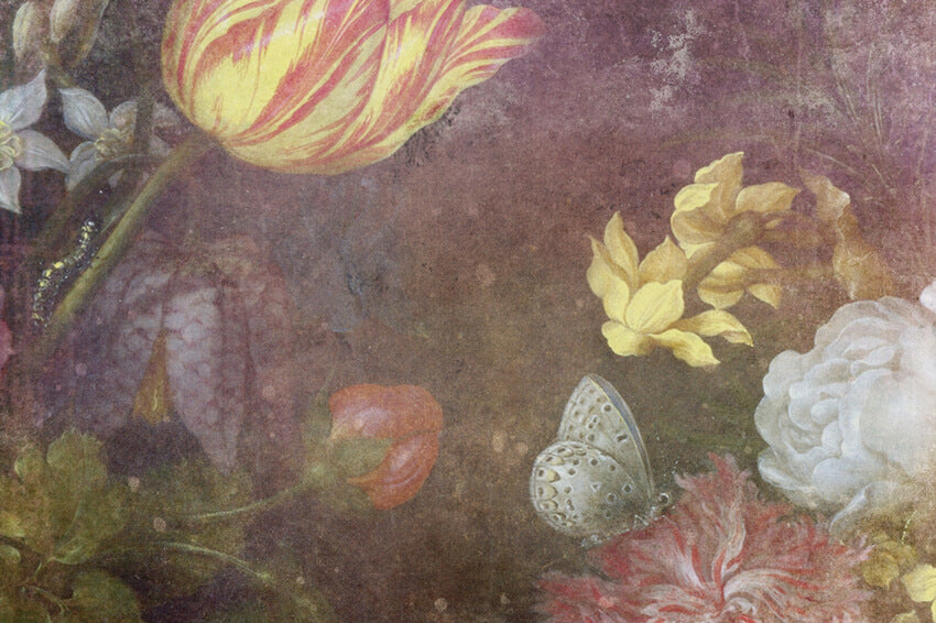 Toile de Fond Florale Style Peinture à L'huile Médiévale M6-108