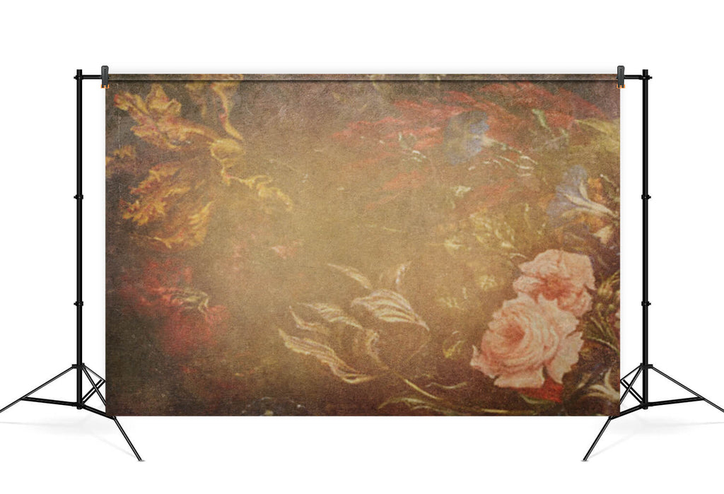 Toile de Fond de Fleurs Abstraites Marron Vintage M6-113