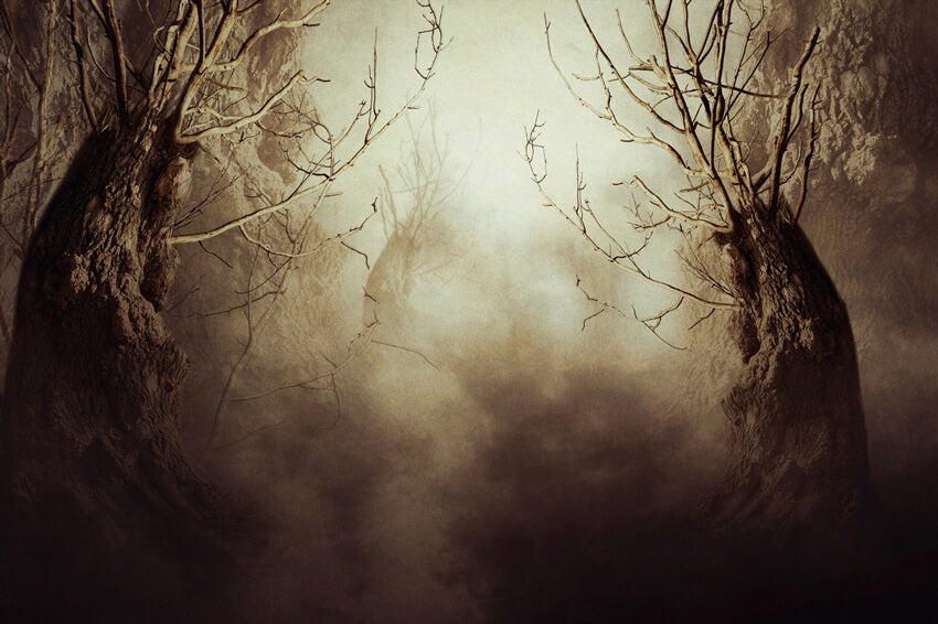 Arbre Effrayant Nuit Brume Toile de Fond d'Halloween M6-133