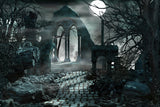 Toile de Fond Sombre de la Pleine Lune d'Halloween M6-134