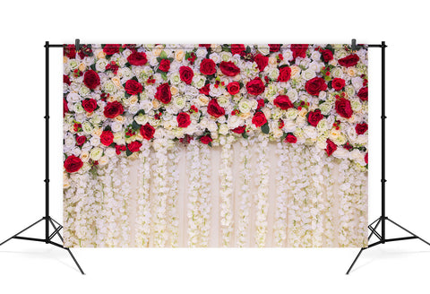 Toile de Fond de Mur de Fleurs Roses pour la Décoration de Mariage M6-25
