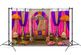 Rideau de Rideaux Colorés Toile de Fond de Mariage Indien M6-42