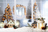 Toile de Fond de Décoration de Fenêtre de Lanterne de Noël M6-83