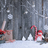Noël Hiver Bonhomme de Neige Cadeaux Toile de Fond en Bois M7-33