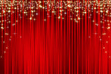 Briller Étoiles d'or Rayures Rouges Toile de Fond de Noël M7-47