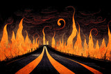 Toile de Fond de Flamme d’Halloween de l’Autoroute vers l’Enfer M8-15