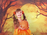 Toile de Fond Halloween Lune Brune effrayante M8-47