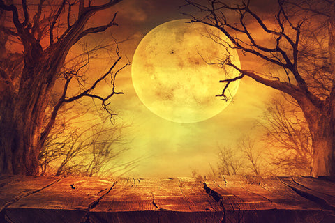 Toile de Fond Halloween Lune Brune effrayante M8-47