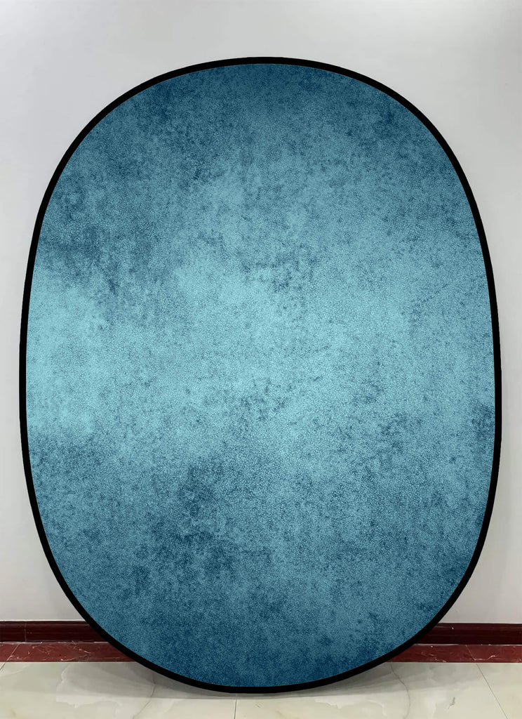Toile de fond pliable gris abstrait/bleu abstrait double face 1.5x2m M9-01
