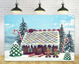 Toile de fond Maison en pain d'épice de Noël pour photographie M9-23