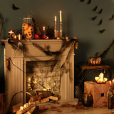 Toile de fond Halloween Cheminée Chauve-souris pour Photographie M9-35
