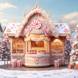 Toile de Fond Arbre de Noël de Maison de Monde en Bonbons M9-63