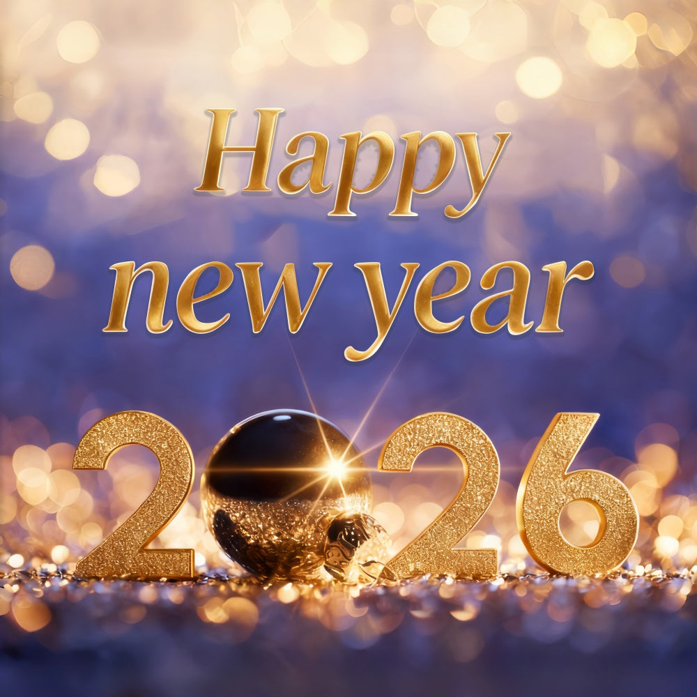 Toiles de fond pour le Nouvel An Lueur dorée Célébration Chiffres Toile de fond pour le réveillon du Nouvel An MRR10-14