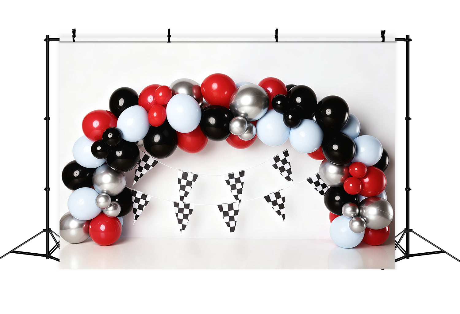Fonds pour cake smash Voiture de course Arche de ballons Fond d'anniversaire MRR10-21