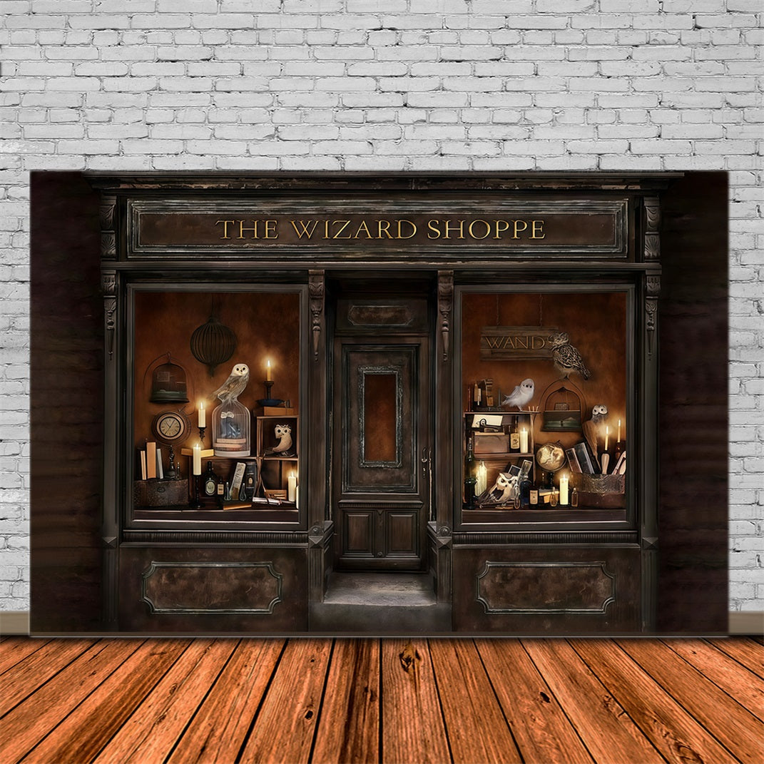 Fond d'Halloween Magique Boutique de sorcier Vitrine Fond photo d'Halloween MRR10-23