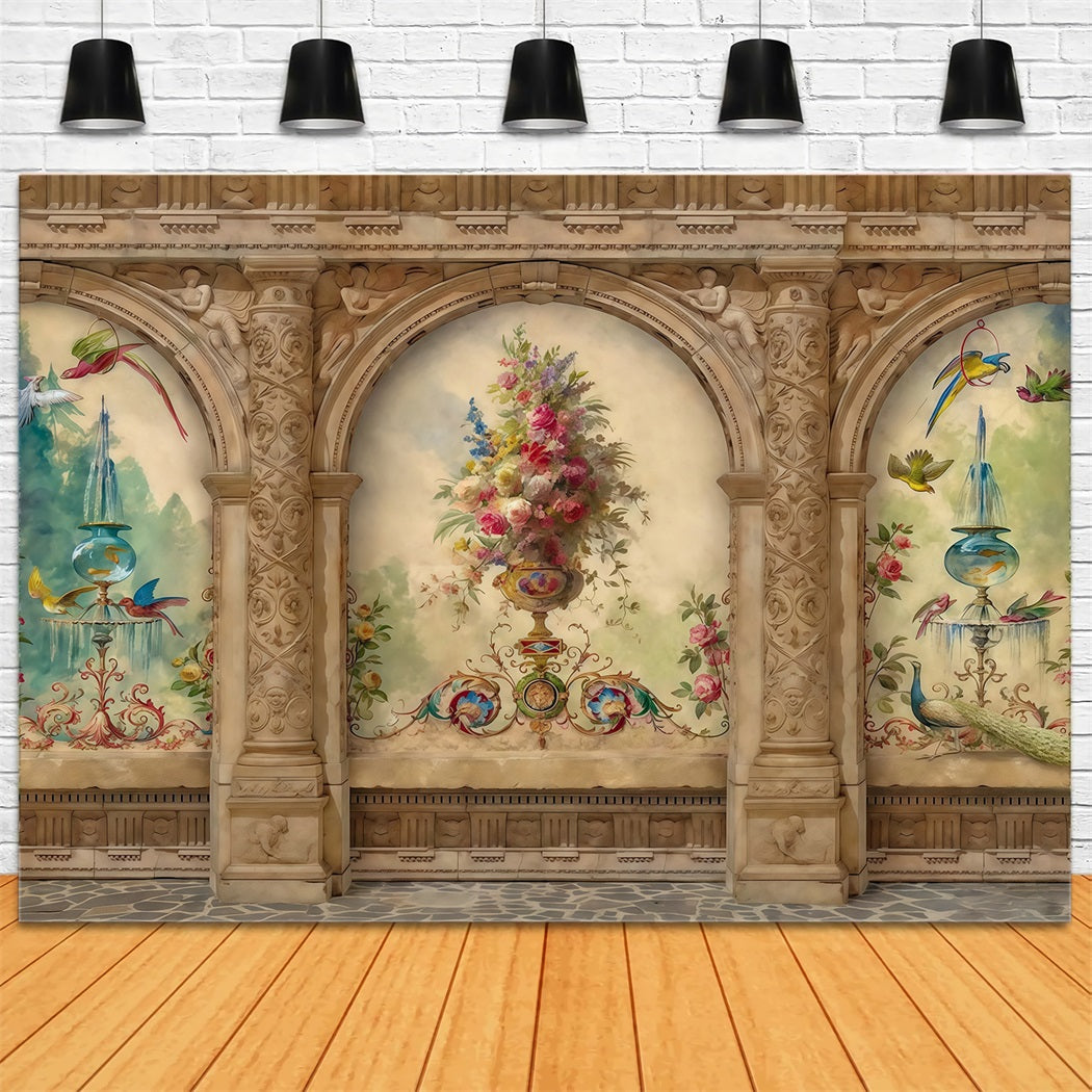 Fond vintage Fond mural floral vintage Fond antique MRR10-32