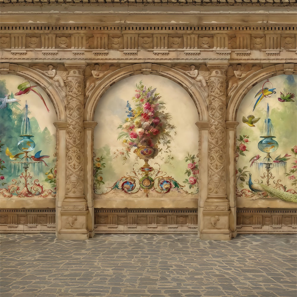 Fond vintage Fond mural floral vintage Fond antique MRR10-32