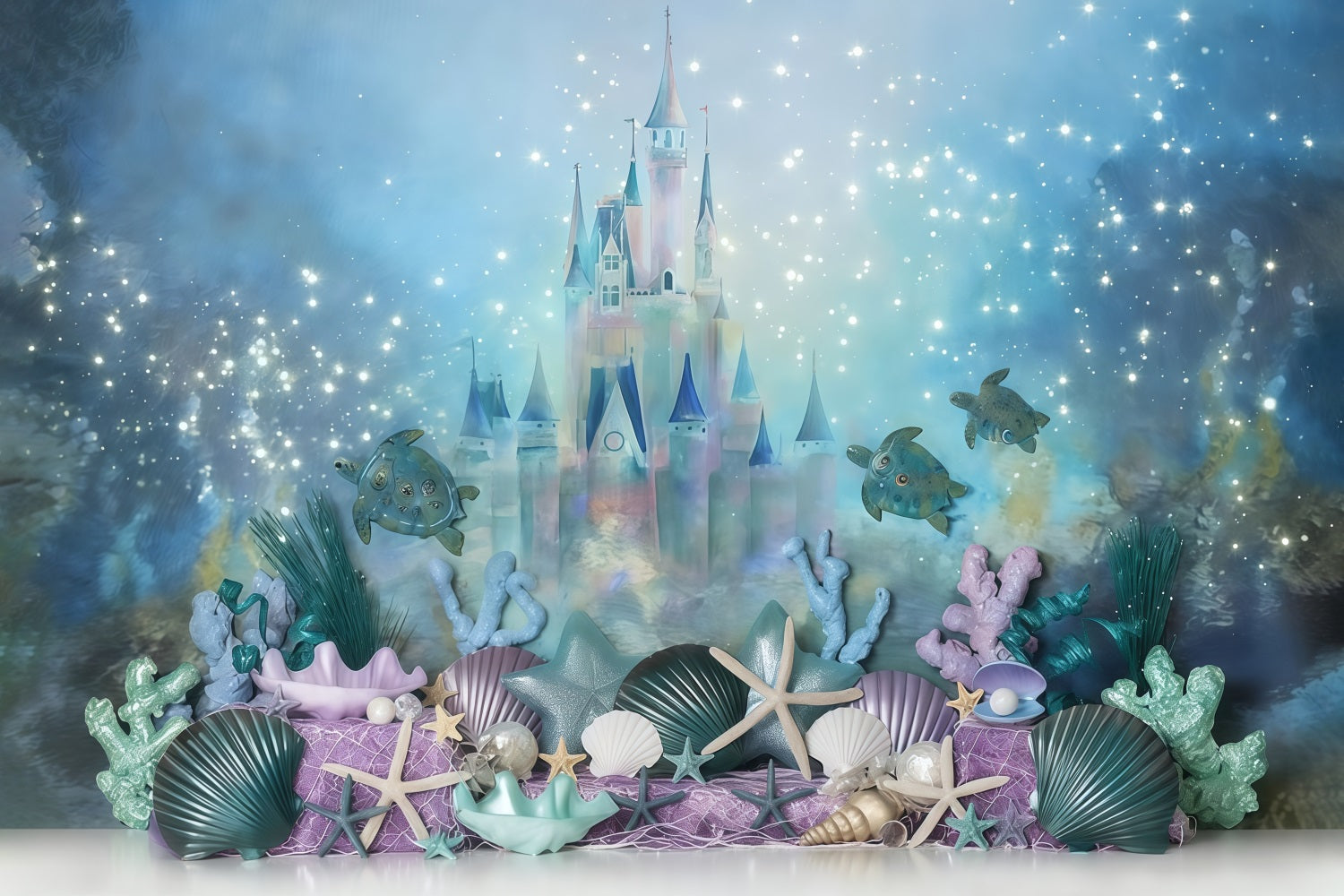 Fond château Château sous-marin Coraux Fonds pour enfants MRR10-49