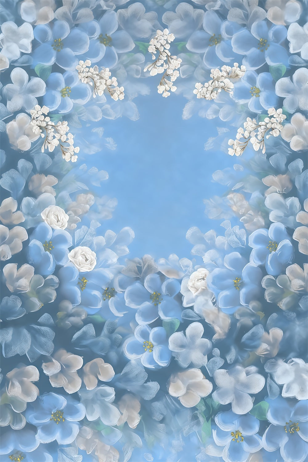 Fond artistique Aquarelle Bleu Fleurs épanouies Fonds artistiques MRR10-59