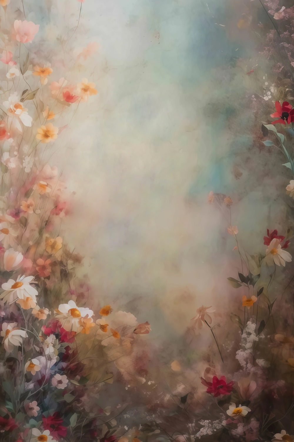 Fond artistique Prairie luxuriante de fleurs sauvages Fonds artistiques MRR10-60