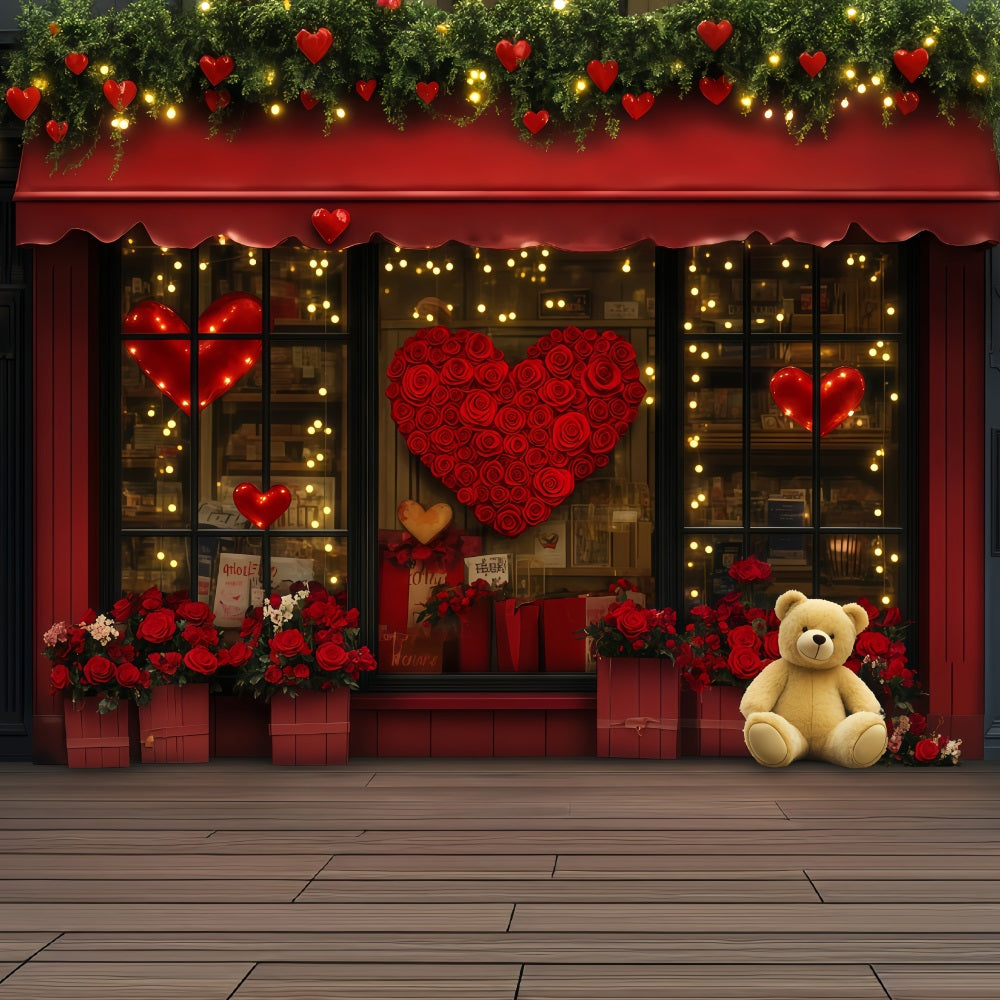 Fond pour la Saint-Valentin Boutique de cadeaux Fond pour la Saint-Valentin avec roses rouges MRR11-120